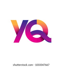 Initial Letter YQ Logo Lowercase, magenta and orange, Modern and Simple Logo Design.