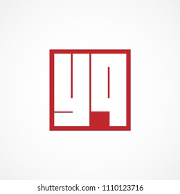 Initial Letter YQ Logo Vector Design