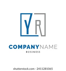 Plantilla de diseño de logotipo de icono YR de carta inicial