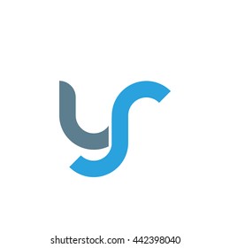 initial letter yr linked round lowercase logo blue