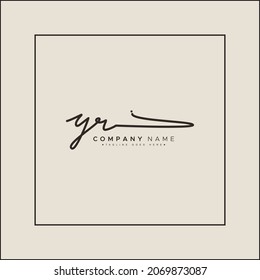 Initial Letter YR Logo - Hand Drawn Signature Logo