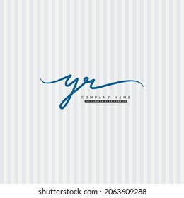 Initialbuchstabe YR Logo - handgeschriebenes Signature-Logo