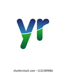 Initial Letter YR Logo Lowercase, colorful logotype Modern and Simple Logo Design.