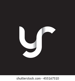 initial letter yr modern linked circle round lowercase logo white black