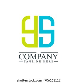 Initial Letter YS Linked Box Design Logo