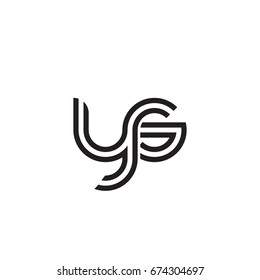Initial letter ys, linked outline rounded lowercase, monogram black