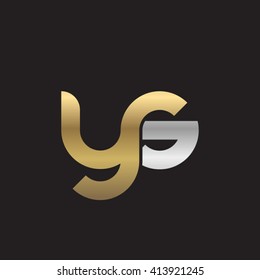 initial letter ys linked round lowercase logo gold silver black background