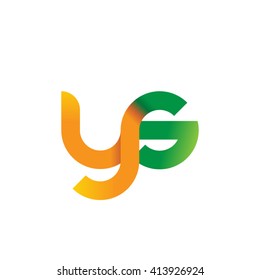 initial letter ys linked round lowercase logo orange green