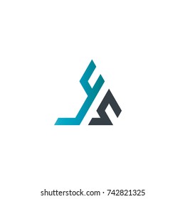 Initial Letter YS Linked Triangle Design Logo
