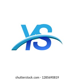 initial letter YS logotype company name colored blue and swoosh design. vector logo for business and company identity.