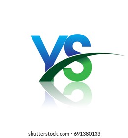 initial letter YS logotype company name colored blue and green swoosh design. vector logo for business and company identity.

