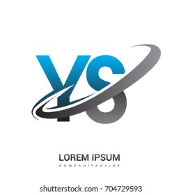 initial letter YS logotype company name colored blue and grey swoosh design. logo design for business and company identity.