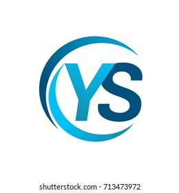 initial letter YS logotype company name blue circle and swoosh design. vector logo for business and company identity.