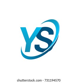 initial letter YS logotype company name colored blue swoosh design concept. vector logo for business and company identity.