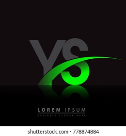 initial letter YS logotype company name colored green and black swoosh design. vector logo for business and company identity.
