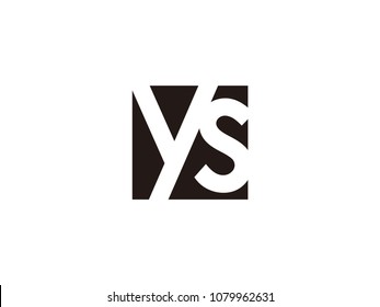 Initial letter ys lowercase logo black and white