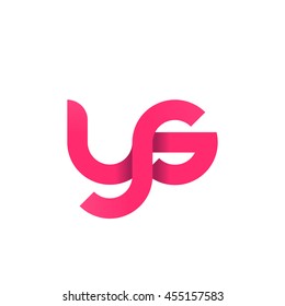 initial letter ys modern linked circle round lowercase logo pink