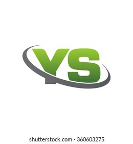 initial letter YS swoosh ring company logo green gray