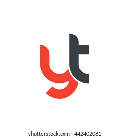 initial letter yt linked round lowercase logo red