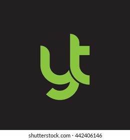 initial letter yt linked round lowercase logo green
