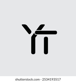 Initial letter YT logo design