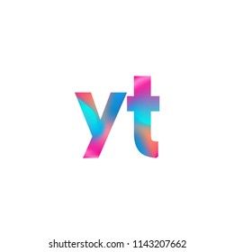 Initial Letter YT Logo Lowercase colorful design, Modern and Simple Logo Design.
