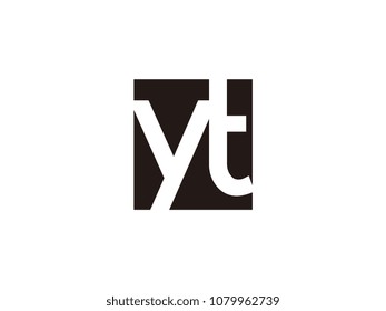 Initial letter yt lowercase logo black and white