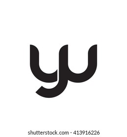 initial letter yu linked round lowercase monogram logo black