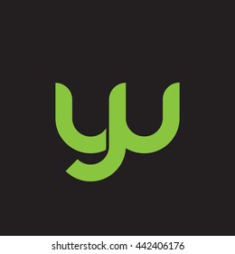 initial letter yu linked round lowercase logo green
