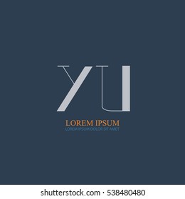 initial letter Yu logo design for company identity