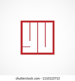 Initial Letter YU Logo Vector Design