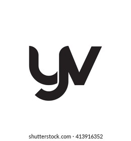 initial letter yv linked round lowercase monogram logo black