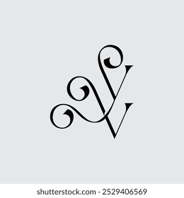 Initial letter yv logo design