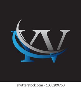 initial letter YV logotype company name colored blue and grey swoosh design. vector logo for business and company identity.