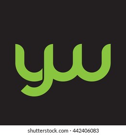 initial letter yw linked round lowercase logo green