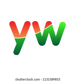 Initial Letter YW Logo Lowercase, colorful logotype Modern and Simple Logo Design.