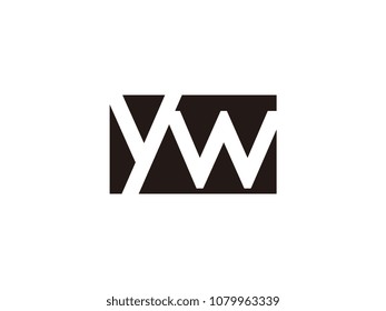 Initial letter yw lowercase logo black and white