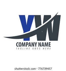 Initial Letter YW Overlapping Logo