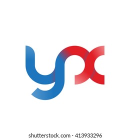 initial letter yx linked round lowercase logo blue red