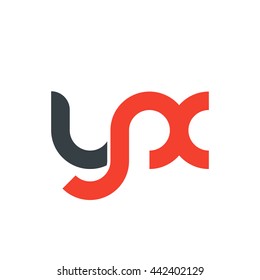 initial letter yx linked round lowercase logo red