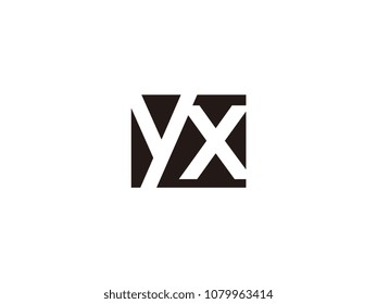 Initial letter yx lowercase logo black and white