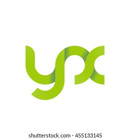 initial letter yx modern linked circle round lowercase logo green