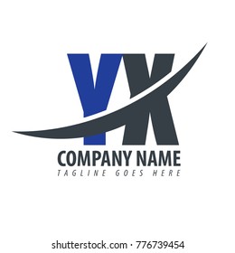 Initial Letter YX Overlapping Logo