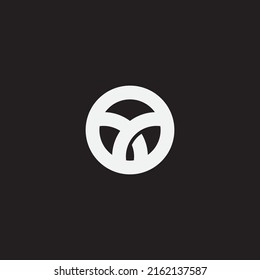 Initial letter YX or OYX in circle monogram logo design.