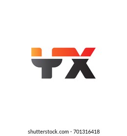 Initial letter YX, straight linked line bold logo, gradient fire red black colors