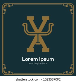 initial letter yx vintage style
