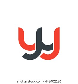 initial letter yy linked round lowercase logo red