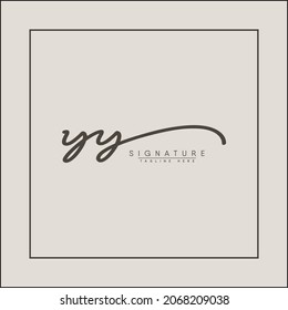 Initial Letter YY Logo - Handwritten Signature Style Logo