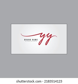 Initial Letter YY Logo - Handwritten Signature Logo