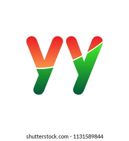 Initial Letter YY Logo Lowercase, colorful logotype Modern and Simple Logo Design.